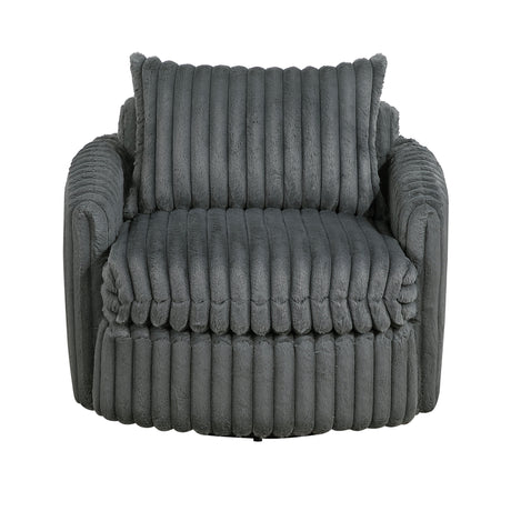 Tomball Dark Gray Swivel Chair by Homelegance at Eve Furniture