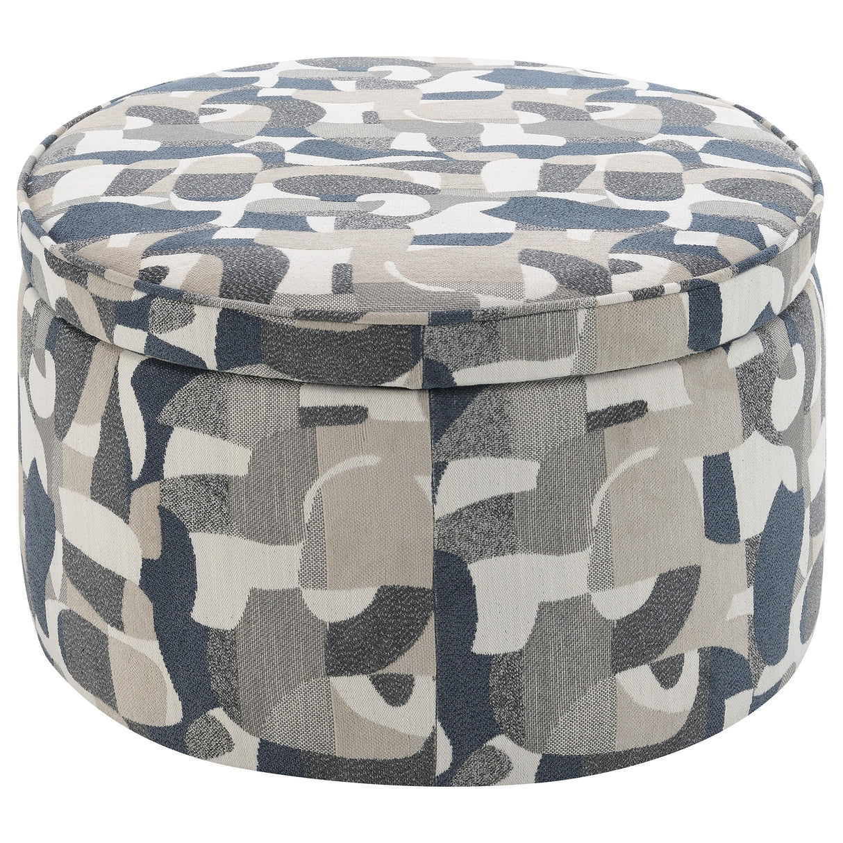Tomkins Indigo Blue Oval Upholstered Storage Ottoman by Coaster at Eve Furniture