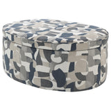 Tomkins Indigo Blue Oval Upholstered Storage Ottoman by Coaster at Eve Furniture