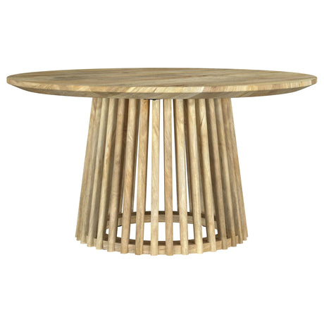 Touhy Natural Mango Round Solid Wood Cocktail Coffee Table by Coaster at Eve Furniture