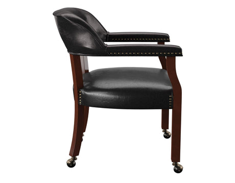 Tournament Arm Chair w/Casters, Black by Steve Silver at Eve Furniture