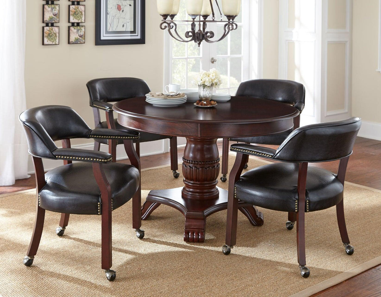 Tournament Arm Chair w/Casters, Black by Steve Silver at Eve Furniture