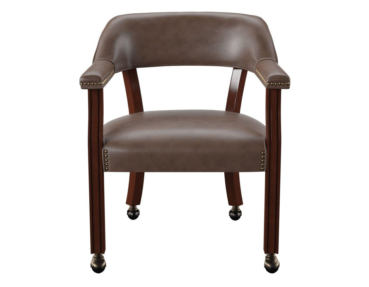 Tournament Arm Chair w/Casters – Brown by Steve Silver at Eve Furniture
