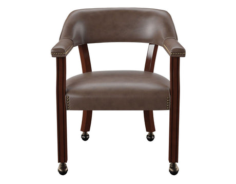 Tournament Arm Chair w/Casters – Brown by Steve Silver at Eve Furniture