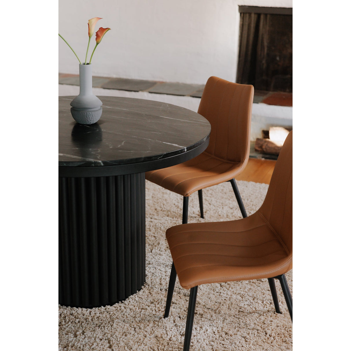 Tower Black Marble Dining Table by Moe's Home at Eve Furniture