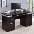 Tracy Cappuccino 2-Drawer Computer Desk by Coaster at Eve Furniture