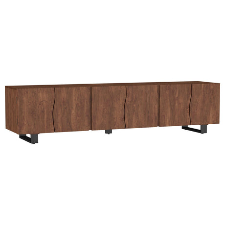 Trask Mango Brown 86-inch Wood TV Stand Media Console by Coaster at Eve Furniture