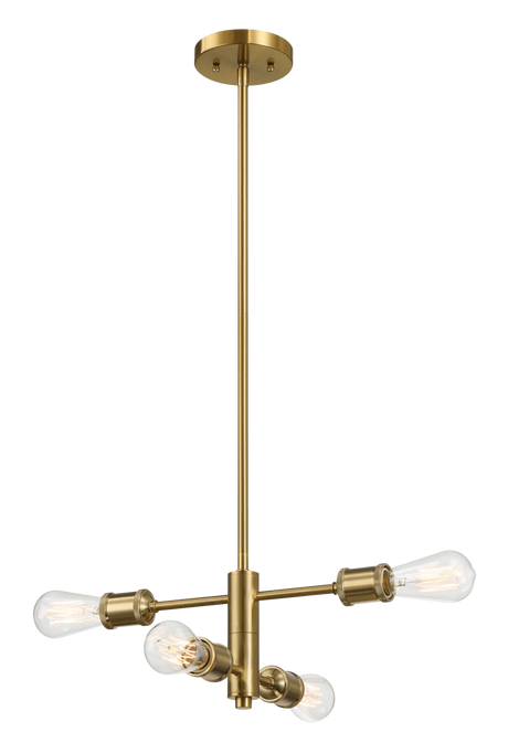 Trellis Four Lights Modern Gold Chandelier Vintage Pendant Fixture for Living Room Dining Kitchen 15"W × 6.75"H by Ashcroft Furniture at Eve Furniture