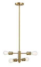 Trellis Four Lights Modern Gold Chandelier Vintage Pendant Fixture for Living Room Dining Kitchen 15"W × 6.75"H by Ashcroft Furniture at Eve Furniture