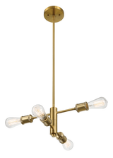 Trellis Four Lights Modern Gold Chandelier Vintage Pendant Fixture for Living Room Dining Kitchen 15"W × 6.75"H by Ashcroft Furniture at Eve Furniture