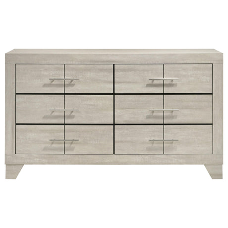 Trenton Rustic Cream 6-Drawer Bedroom Dresser by Coaster at Eve Furniture