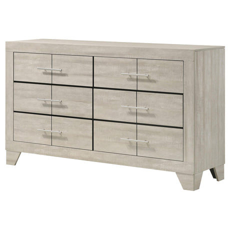 Trenton Rustic Cream 6-Drawer Bedroom Dresser by Coaster at Eve Furniture