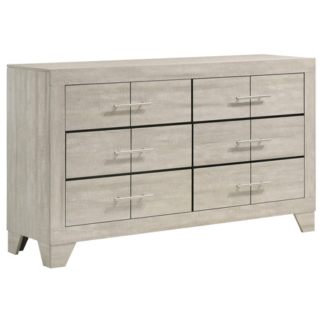 Trenton Rustic Cream 6-Drawer Bedroom Dresser by Coaster at Eve Furniture