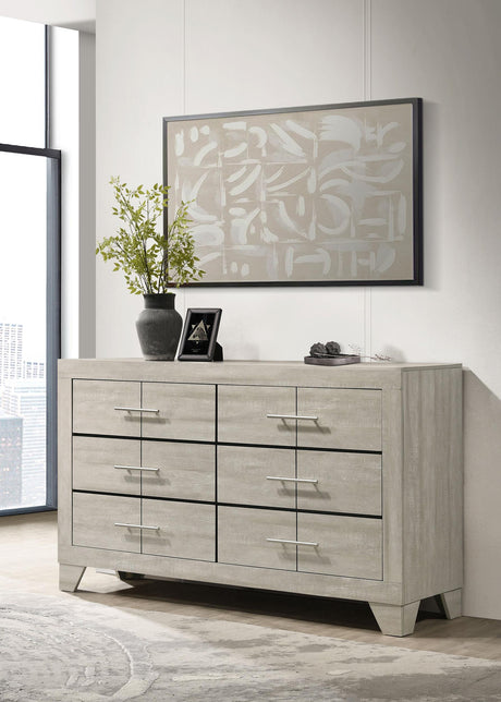 Trenton Rustic Cream 6-Drawer Bedroom Dresser by Coaster at Eve Furniture