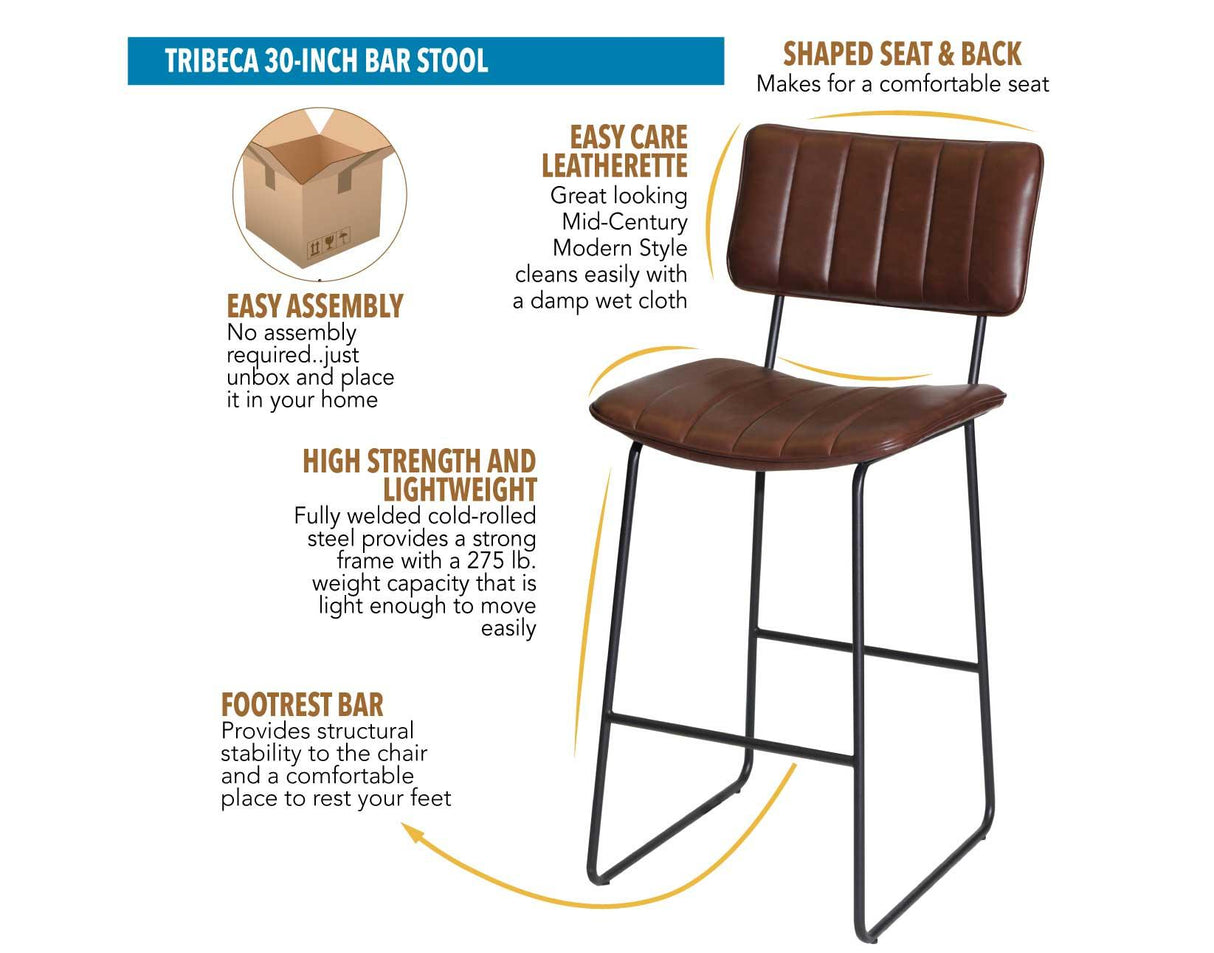 Tribeca 30″ Bar Stool by Steve Silver at Eve Furniture