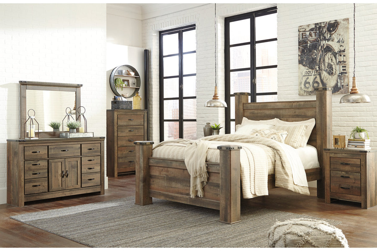 Trinell Brown Queen Poster Bed by Ashley at Eve Furniture