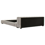 Trinity Light Taupe Upholstered Eastern King Platform Bed by Coaster at Eve Furniture