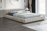 Trinity Light Taupe Upholstered Eastern King Platform Bed by Coaster at Eve Furniture