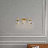 Twilight Three Lights Brushed Gold Contemporary Vanity Light 22"W × 10"H × 7.48"E with Clear Glass by Ashcroft Imports at Eve Furniture