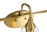 Twilight Three Lights Brushed Gold Contemporary Vanity Light 22"W × 10"H × 7.48"E with Clear Glass by Ashcroft Imports at Eve Furniture