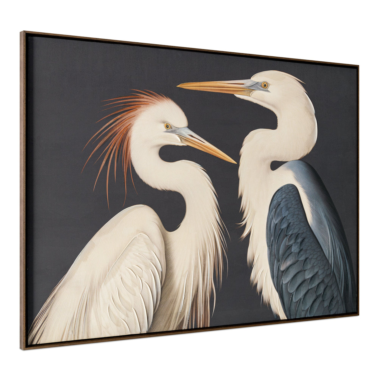 Two Multicolor Cranes Framed Painting by Moe's Home at Eve Furniture