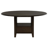 Twyla Dark Cocoa Round Dining Table with Drawer by Coaster at Eve Furniture