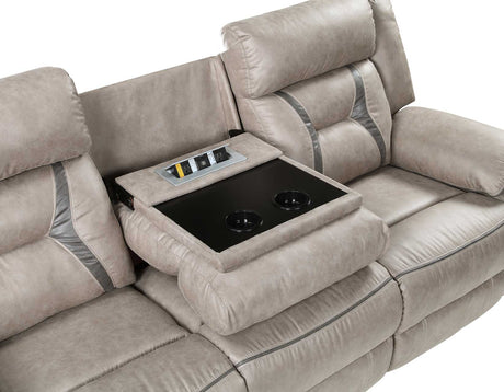 Tyson Recliner Sofa w/Drop Down Table and Power Strip by Steve Silver at Eve Furniture