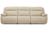 Double Deal Almond 3-Piece Power Reclining Sofa Sectional