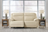 Double Deal Almond 2-Piece Power Reclining Loveseat Sectional