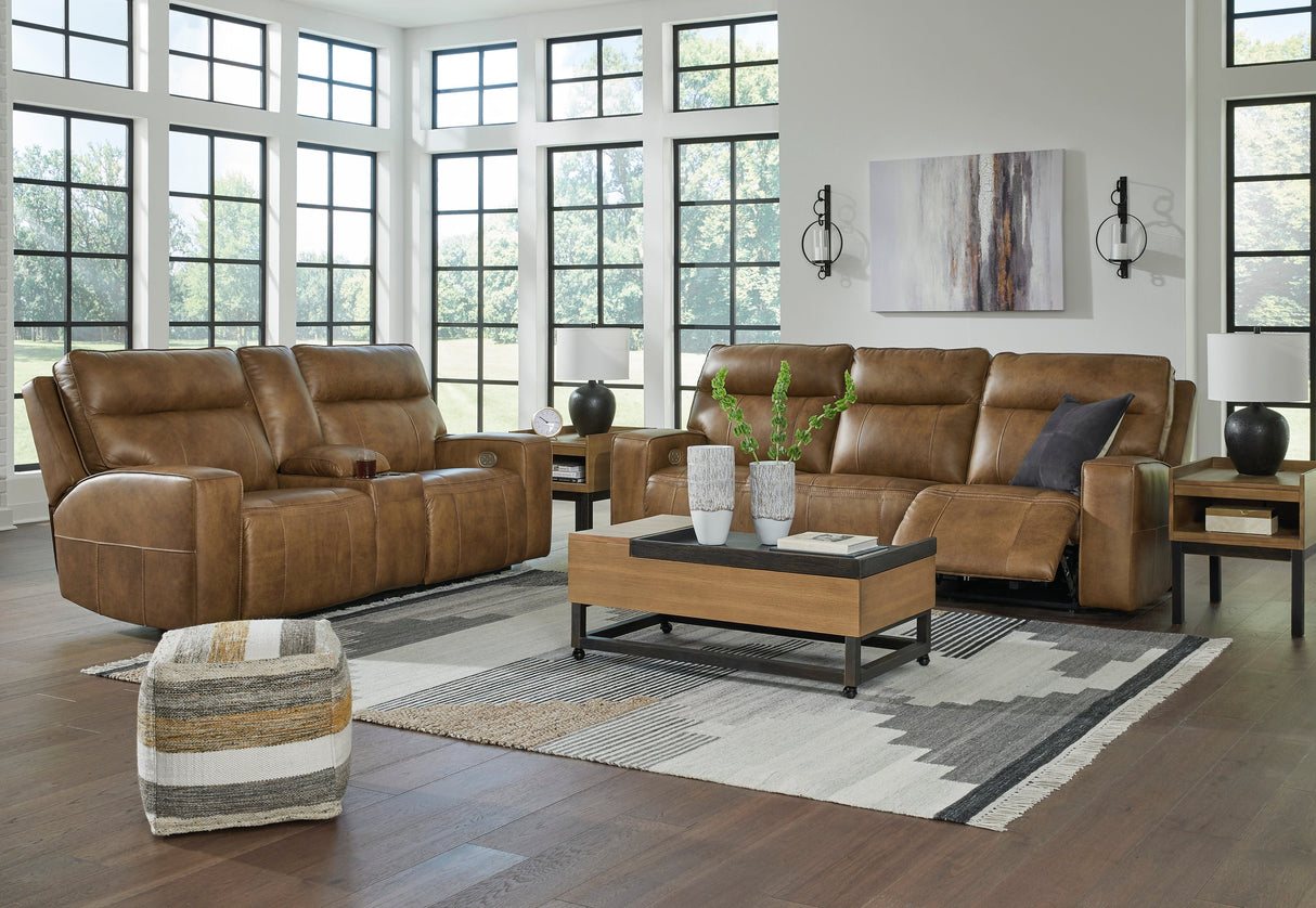 Game Plan Caramel Power Reclining Living Room Set