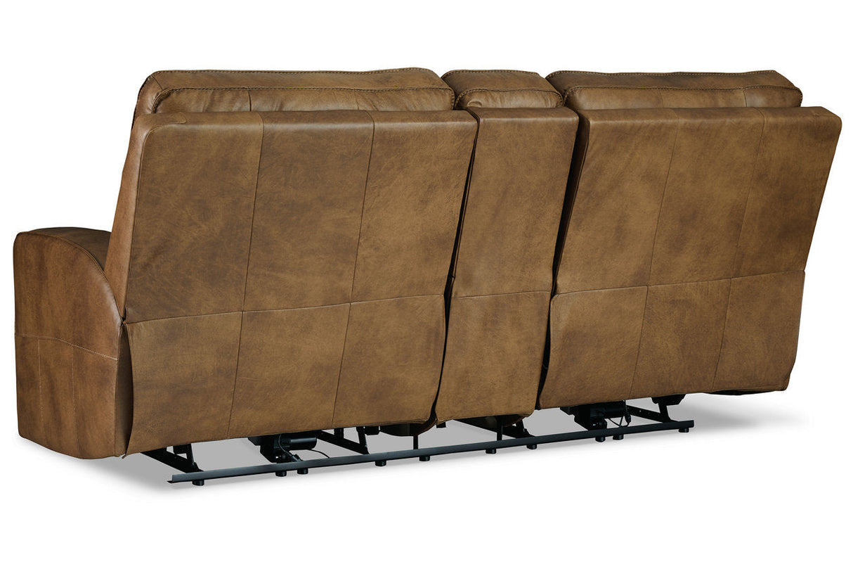 Game Plan Caramel Power Reclining Loveseat