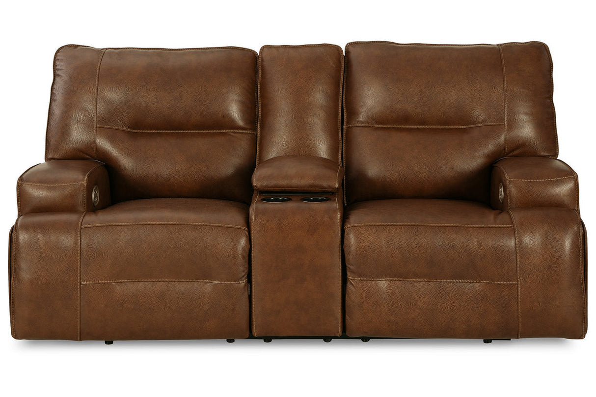 Francesca Auburn Power Reclining Loveseat with Console