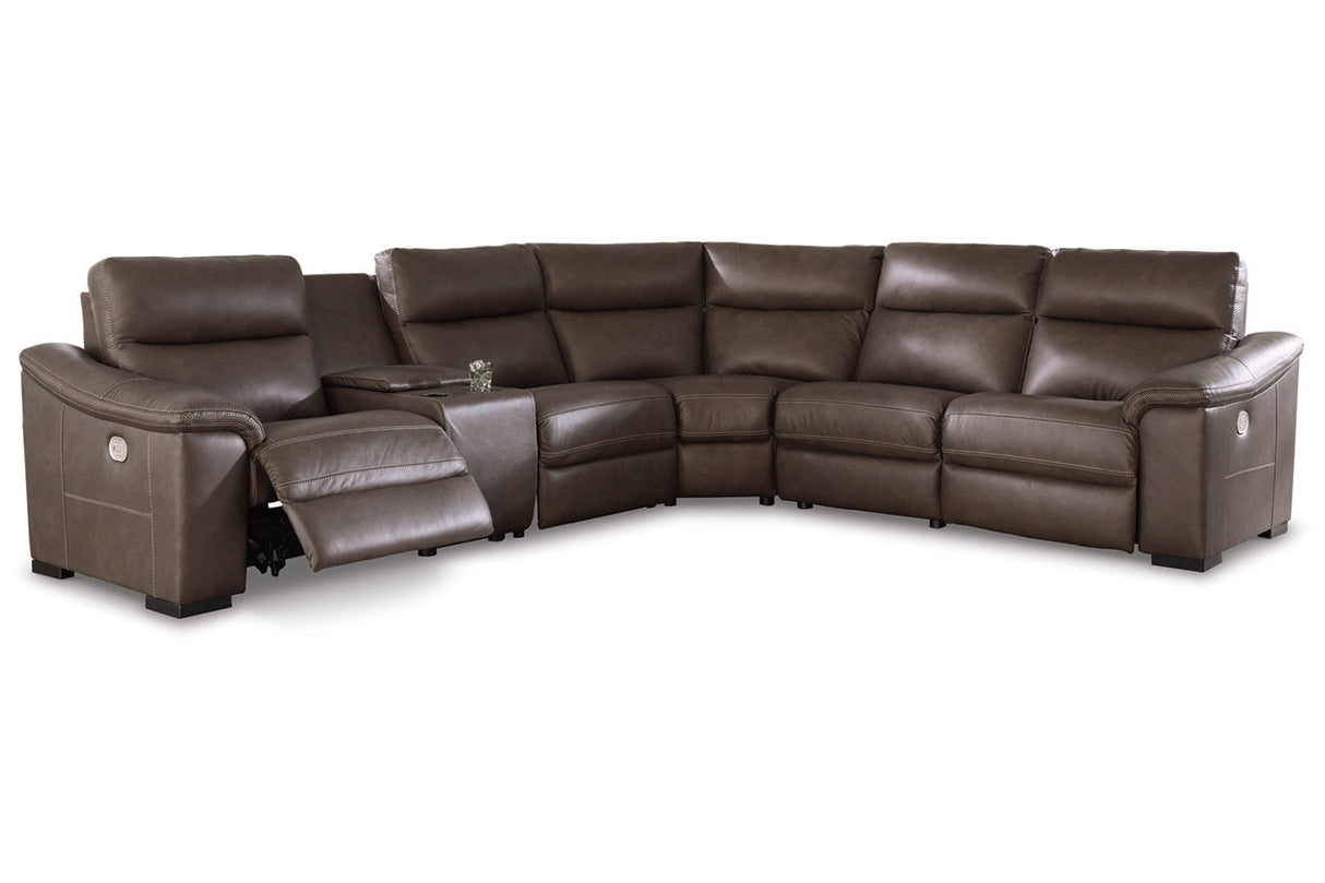 Salvatore Chocolate 6-Piece Power Reclining Sectional