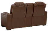 Backtrack Chocolate Power Reclining Loveseat with Console