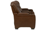 Backtrack Chocolate Power Reclining Loveseat with Console