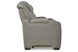 Backtrack Gray Power Reclining Loveseat