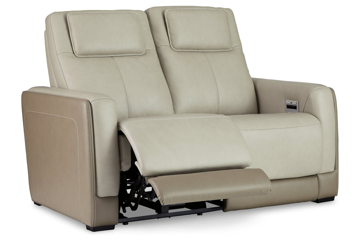 Battleville Almond Power Reclining Loveseat