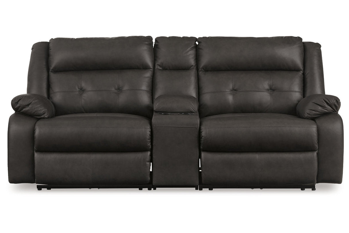 Mackie Pike Storm 3-Piece Power Reclining Sectional Loveseat with Console