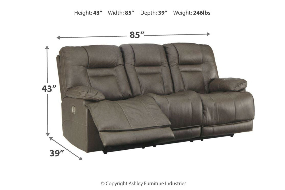 Wurstrow Smoke Power Reclining Sofa, Loveseat and Recliner