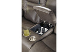 Wurstrow Smoke Power Reclining Loveseat with Console