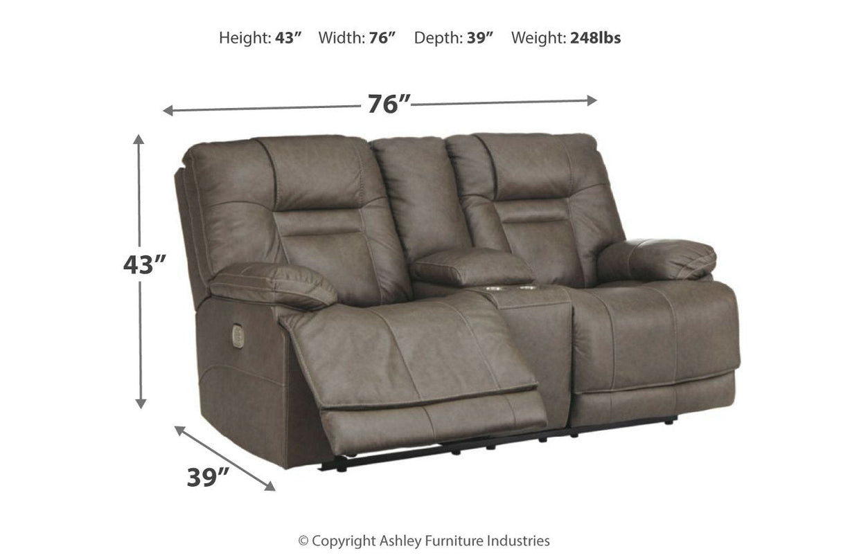 Wurstrow Smoke Power Reclining Sofa, Loveseat and Recliner