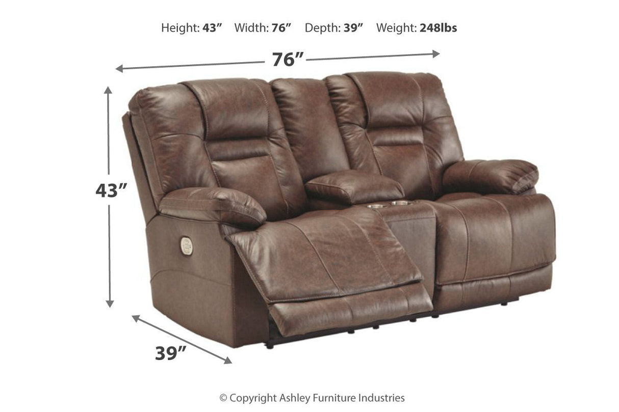 Wurstrow Umber Power Reclining Loveseat