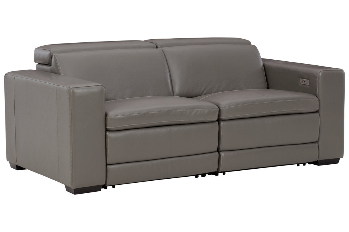 Texline Gray 3-Piece Power Reclining Loveseat