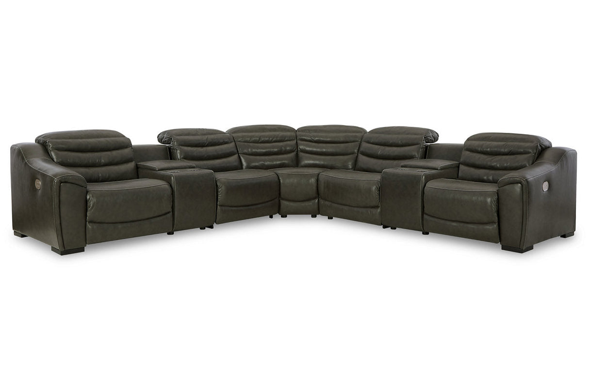 Center Line Dark Gray 7-Piece Power Reclining Sectional