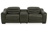 Center Line Dark Gray 3-Piece Power Reclining Loveseat with Console