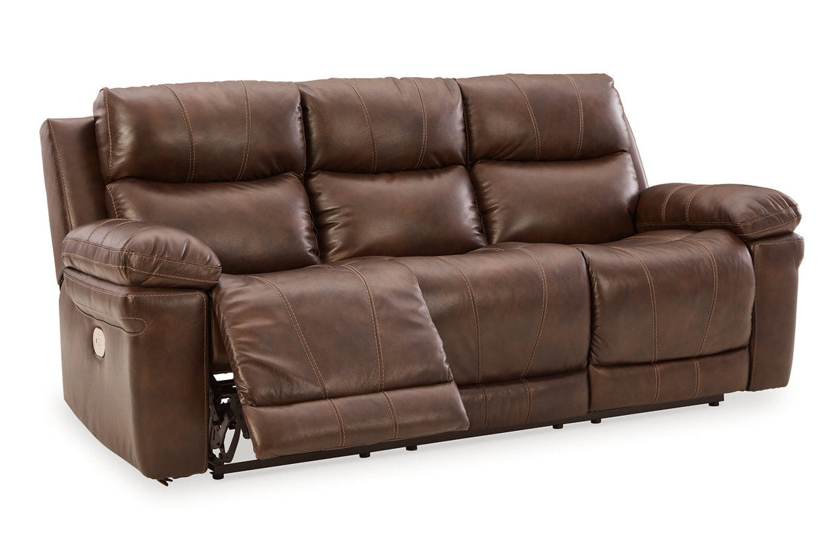 Edmar Chocolate Power Reclining Sofa and Loveseat