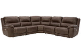 Dunleith Chocolate 5-Piece Power Reclining Sectional