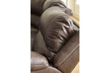 Dunleith Chocolate 3-Piece Power Reclining Loveseat with Console