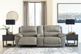 Dunleith Gray 3-Piece Power Reclining Sectional Loveseat with Console