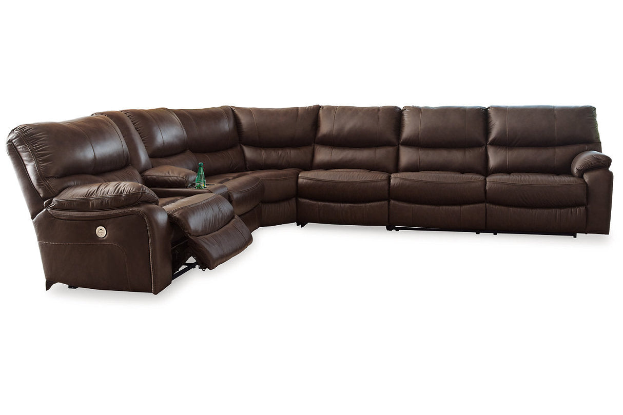 Family Circle Dark Brown 4-Piece Power Reclining Sectional